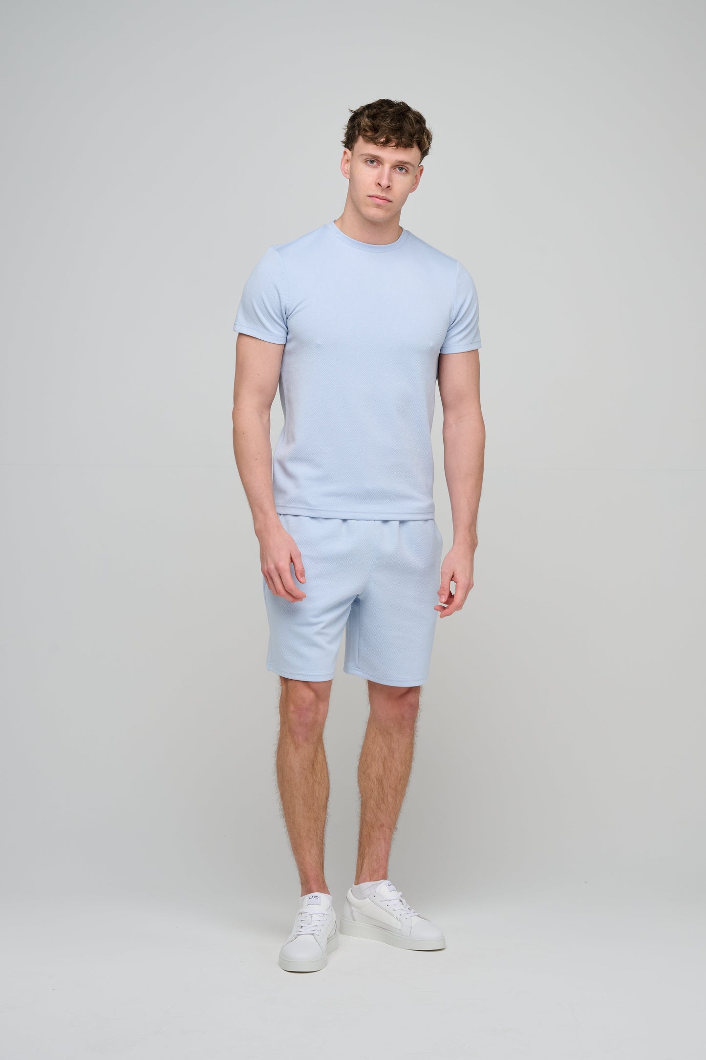 Capo Aztec Revere T-Shirt - Light Blue