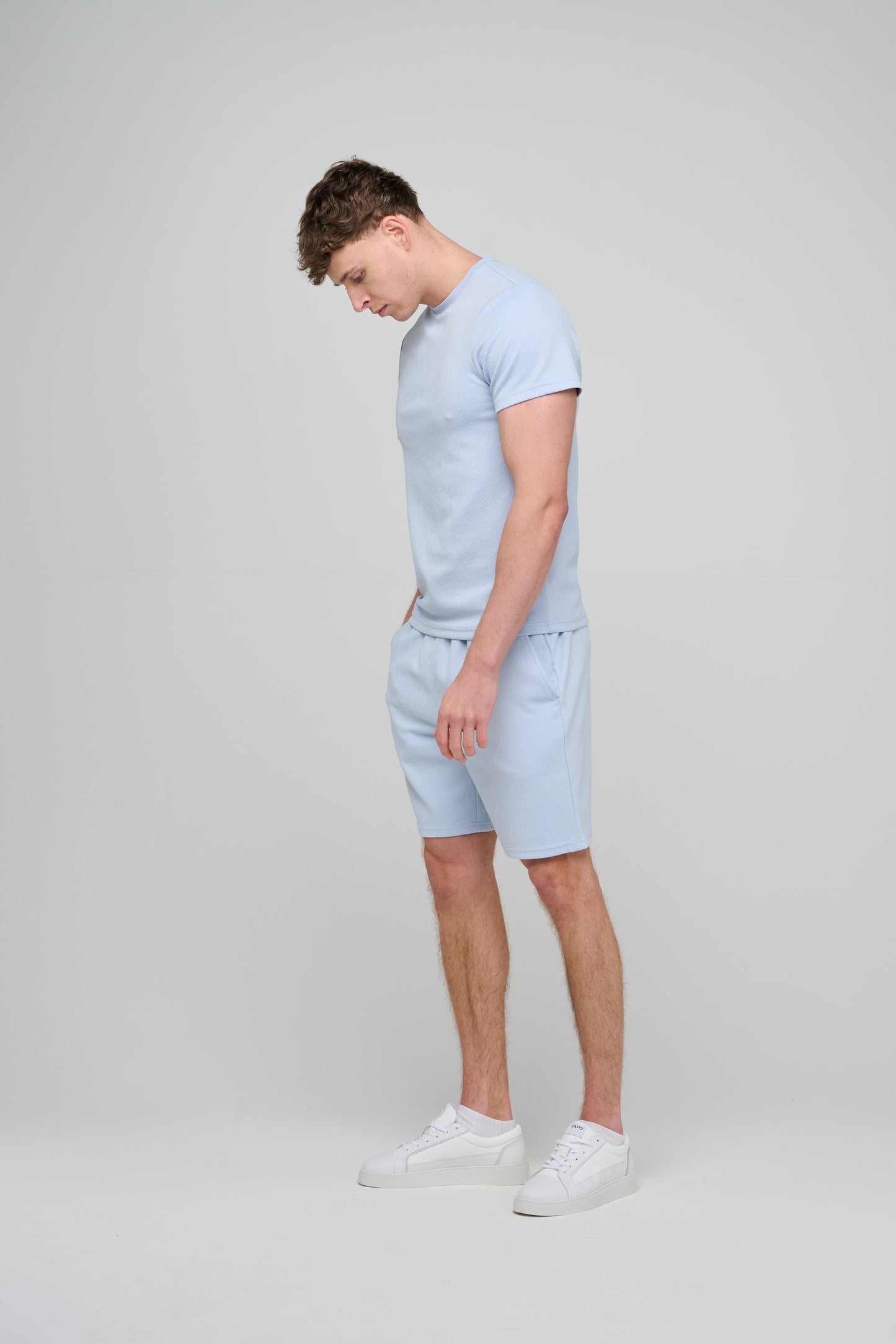 Capo Aztec Revere T-Shirt - Light Blue