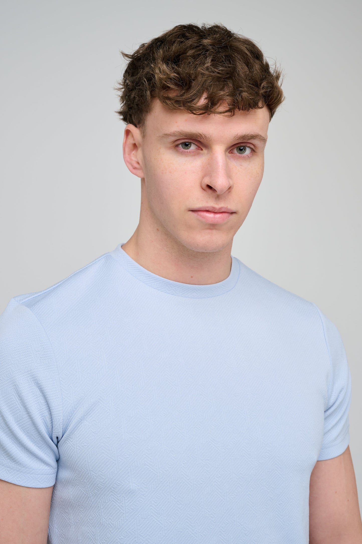 Capo Aztec Revere T-Shirt - Light Blue