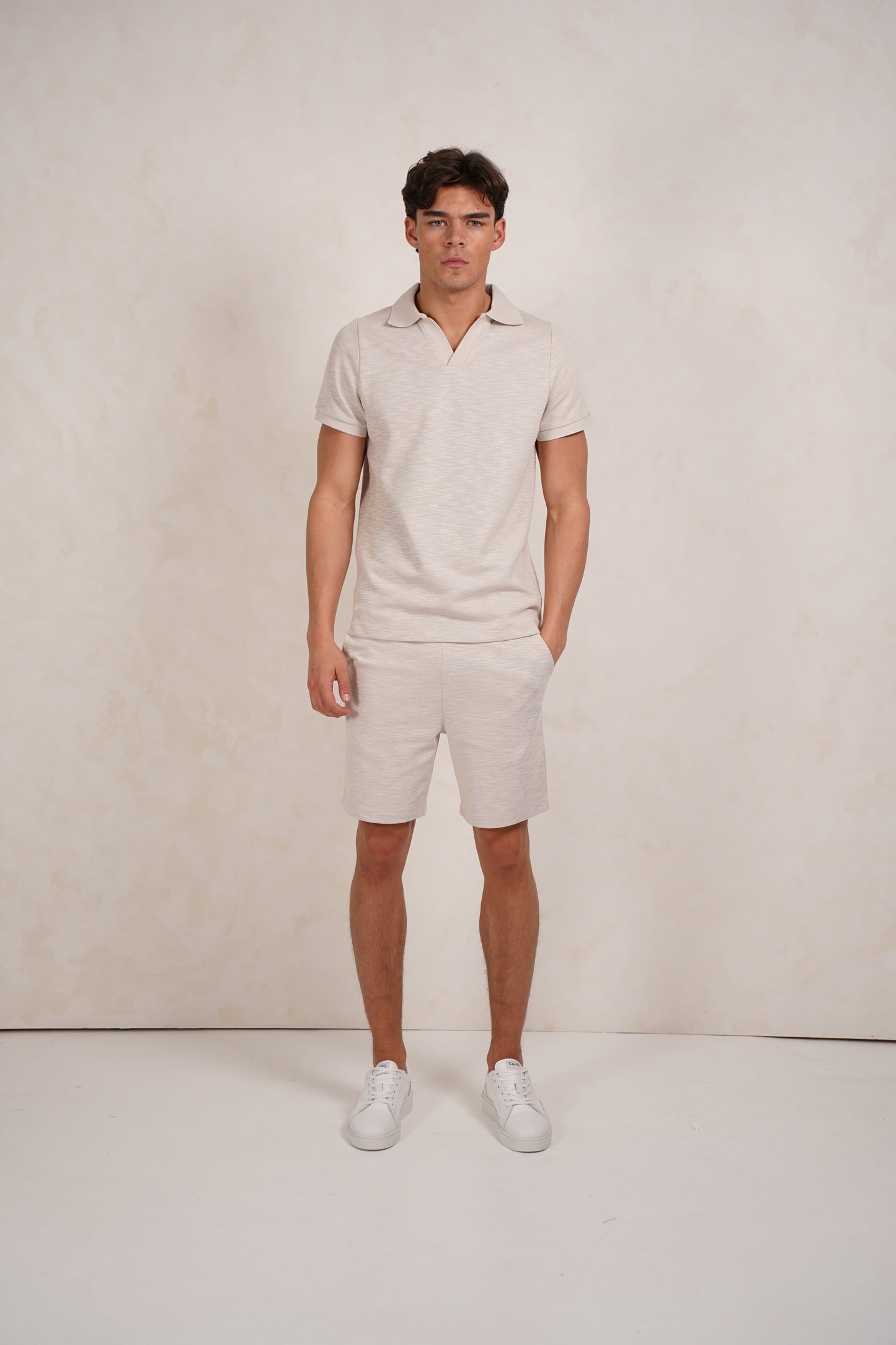 Capo Jersey Slub Shorts - Stone Grey
