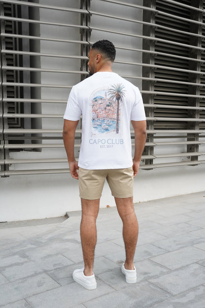 Capo Boat Scene Printed T-Shirt - White