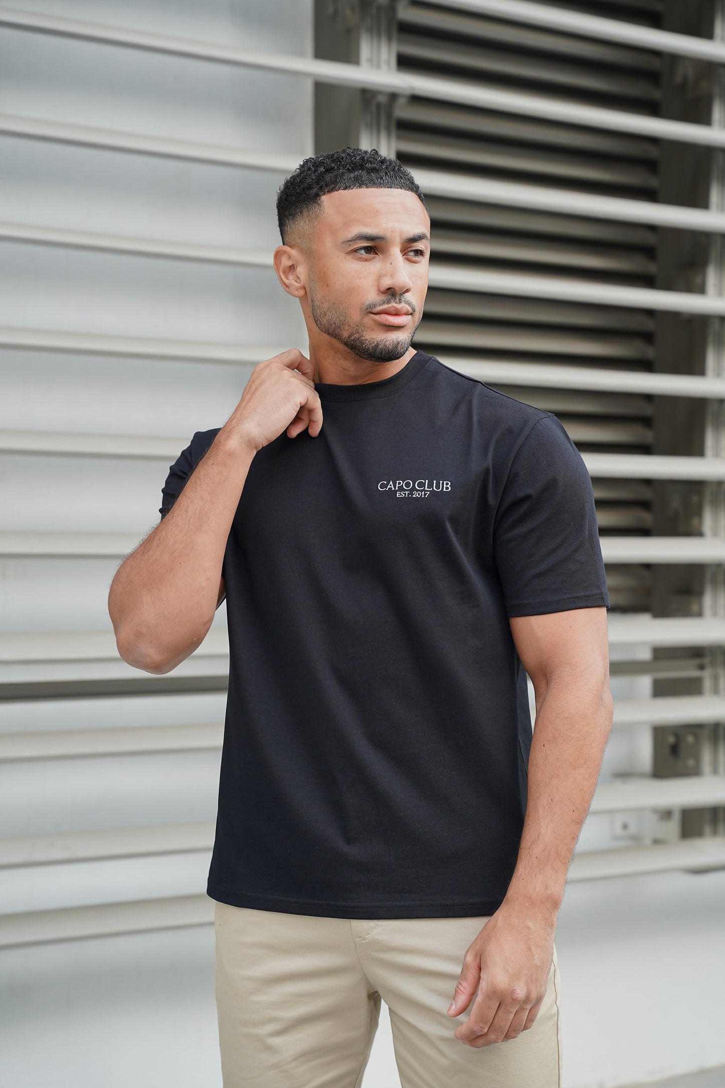 Capo Boat Scene Printed T-Shirt - Black