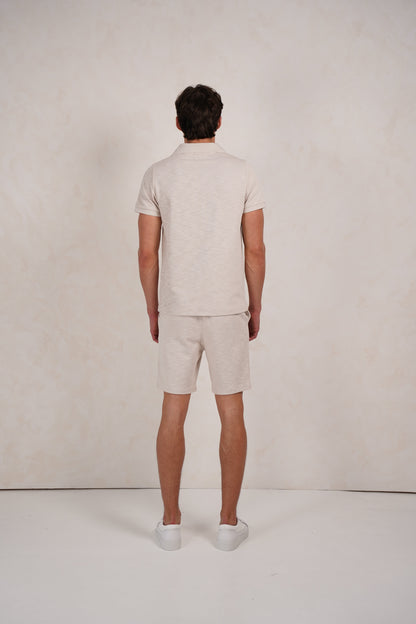Capo Jersey Slub Shorts - Stone Grey