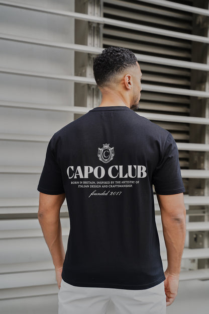 Capo Club Craftsman Crest T-Shirt - Black/Porpoise