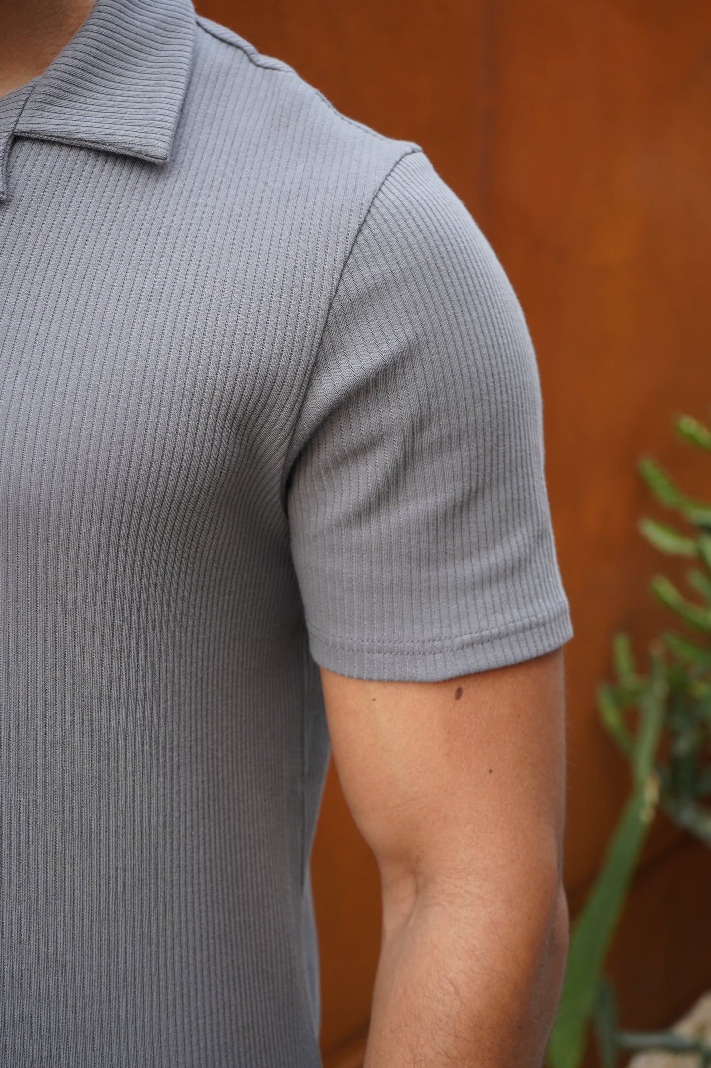 Capo Pleated Polo Shirt - Charcoal