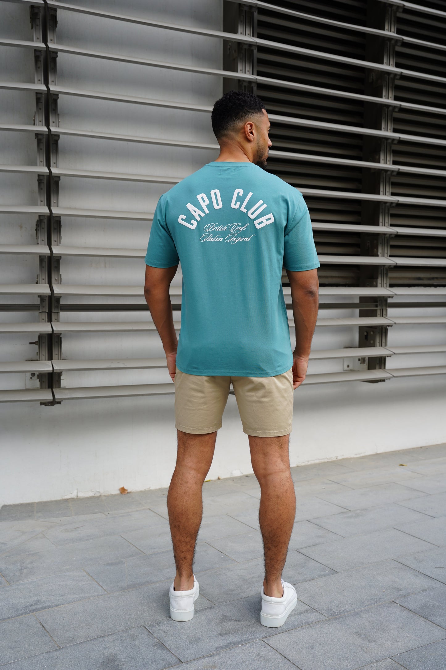 Capo Club Script T-Shirt - Oil Blue/White