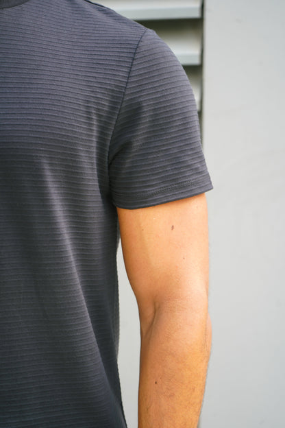 Capo Mercerised Ribbed T-Shirt - Black