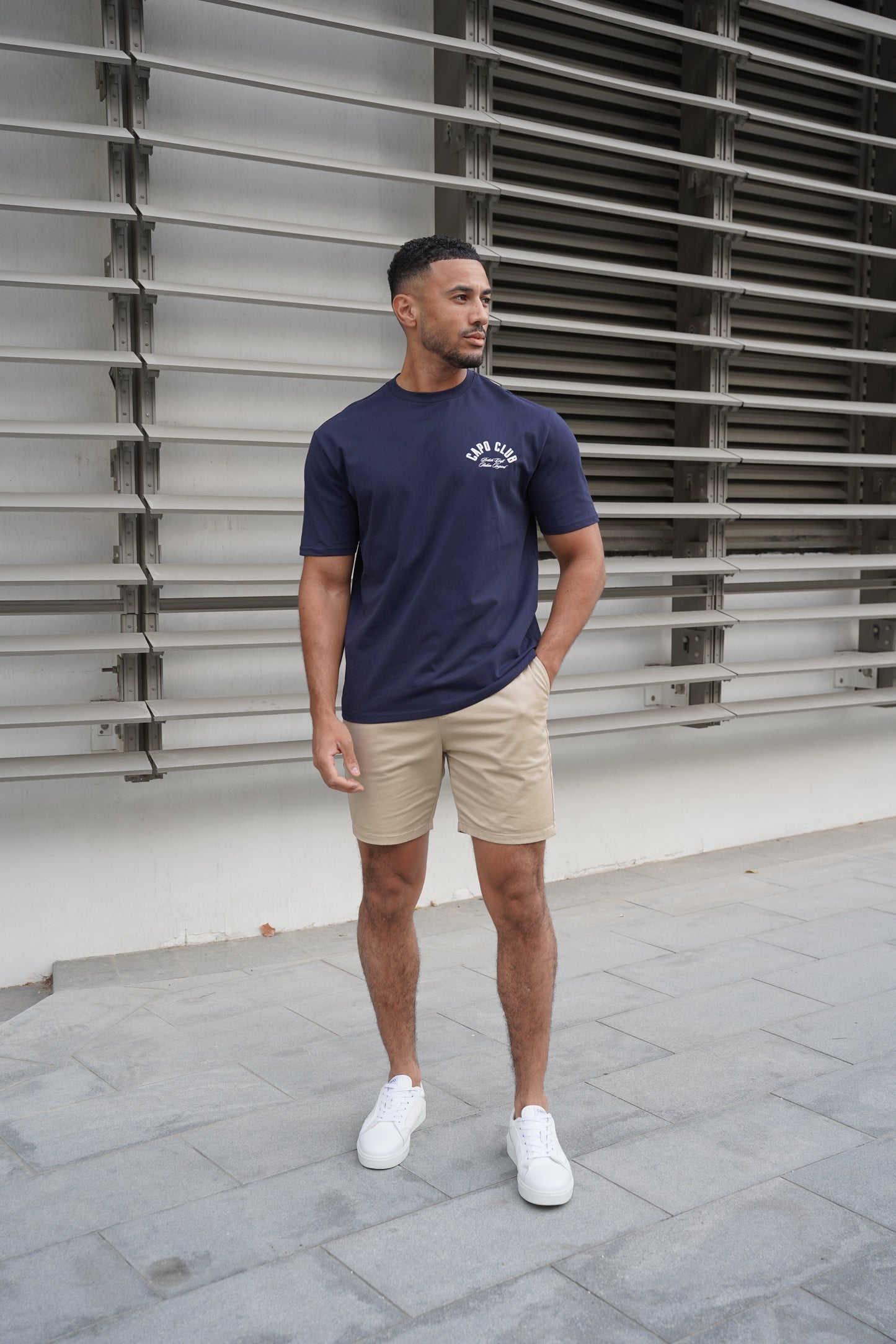 Capo Club Script T-Shirt - Navy/White