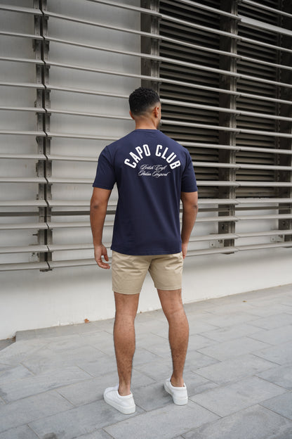 Capo Club Script T-Shirt - Navy/White