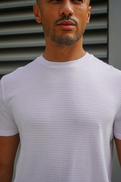 Capo Mercerised Ribbed T-Shirt - White