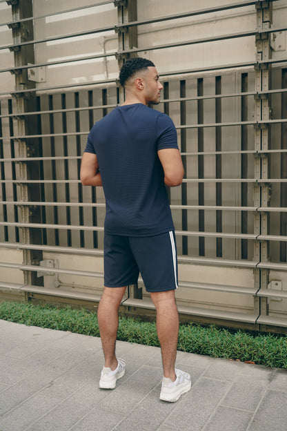 Capo Textured Tape Shorts - Navy