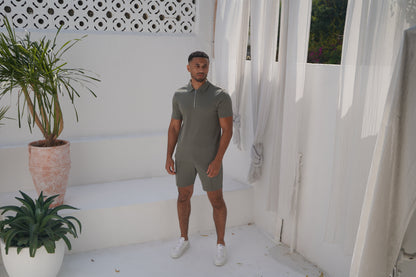 Capo Textured Shorts - Light Olive