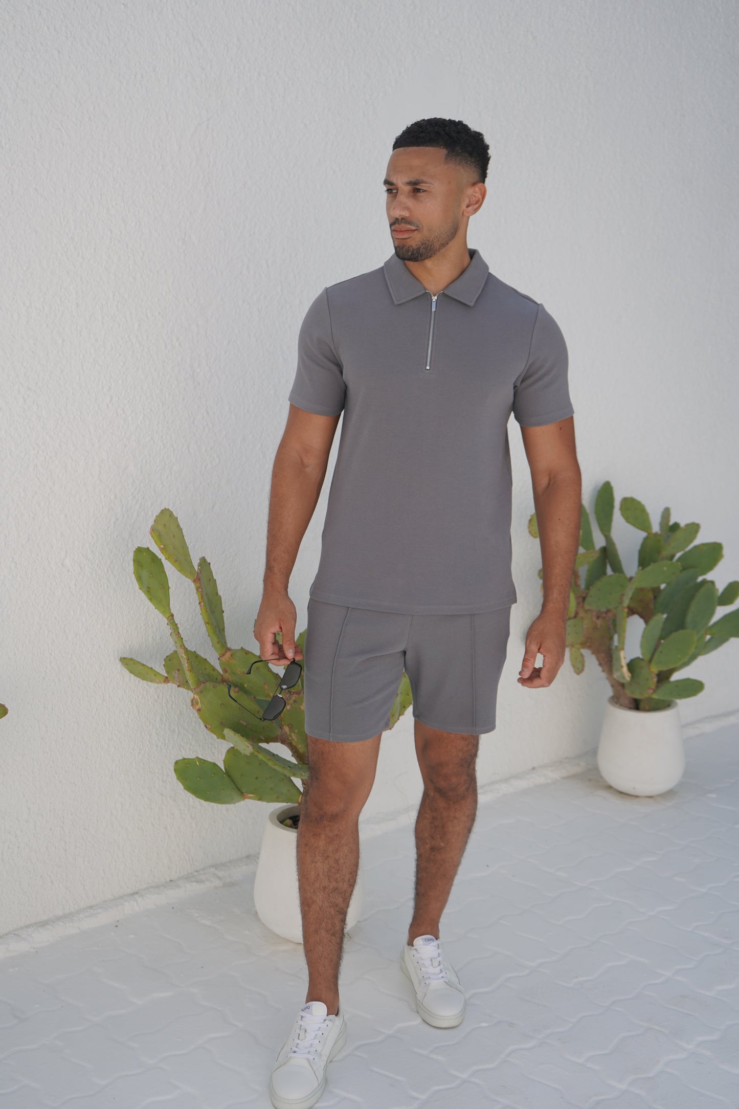 Capo Textured Shorts - Grey