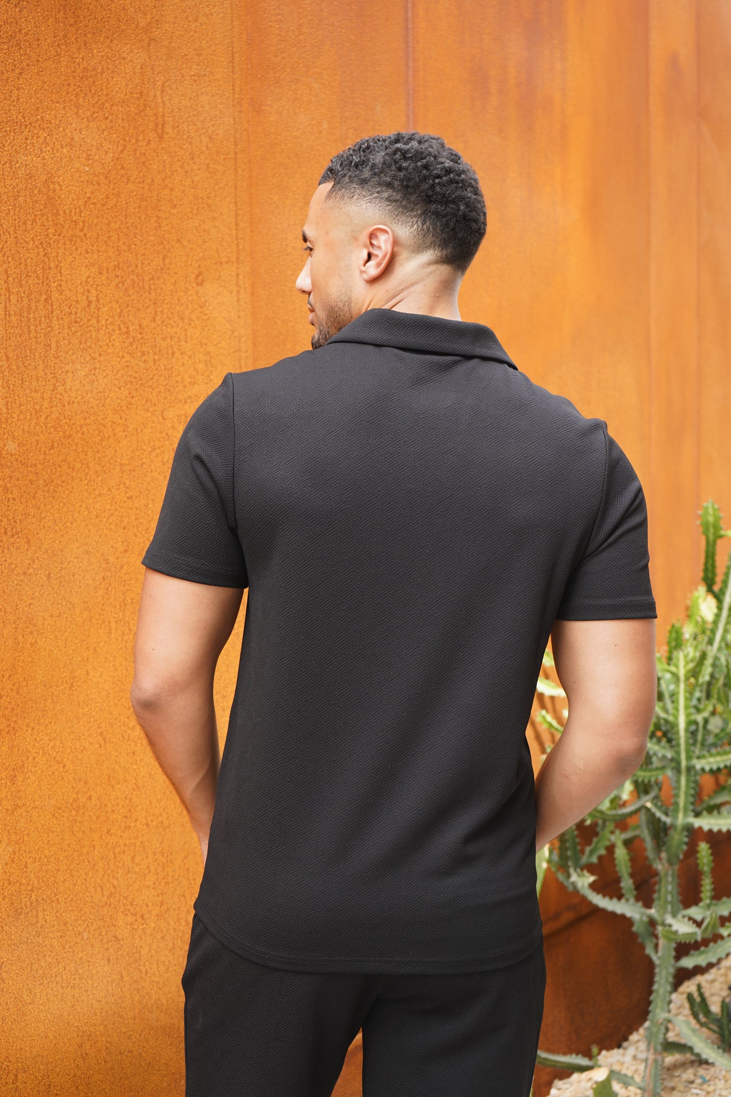 Capo Aztec Revere Polo Shirt - Black