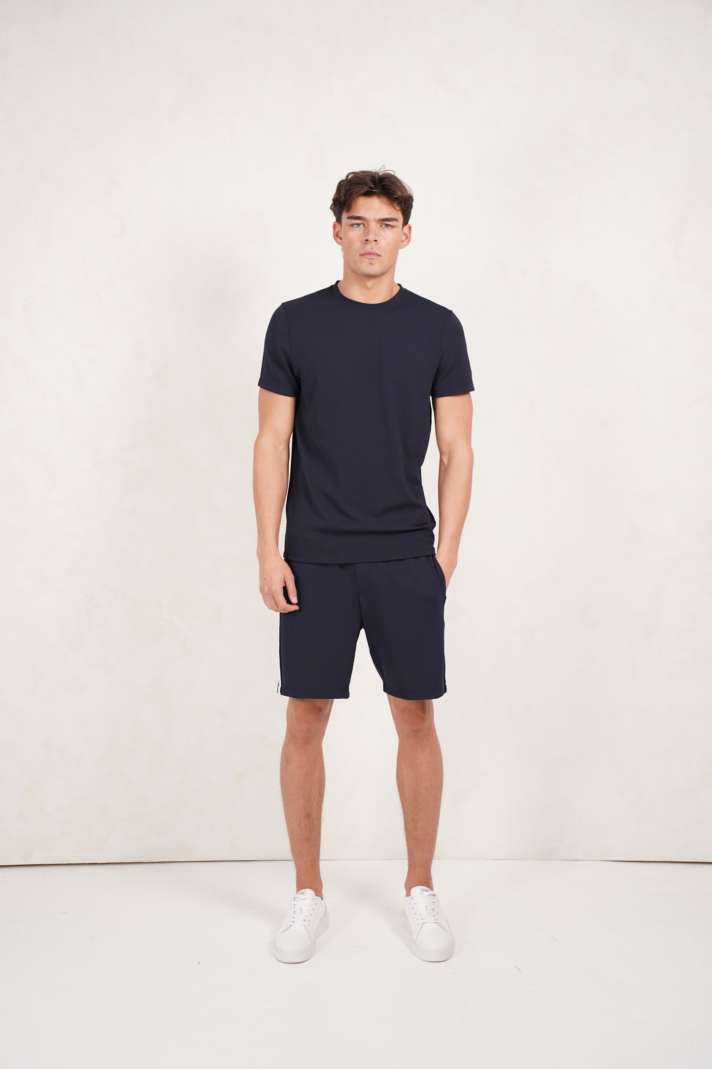 Capo Textured T-Shirt - Navy