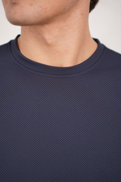 Capo Textured T-Shirt - Navy
