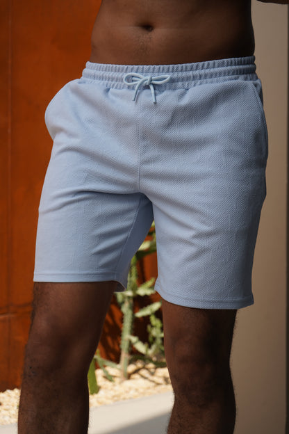 Capo Aztec Revere Shorts - Light Blue