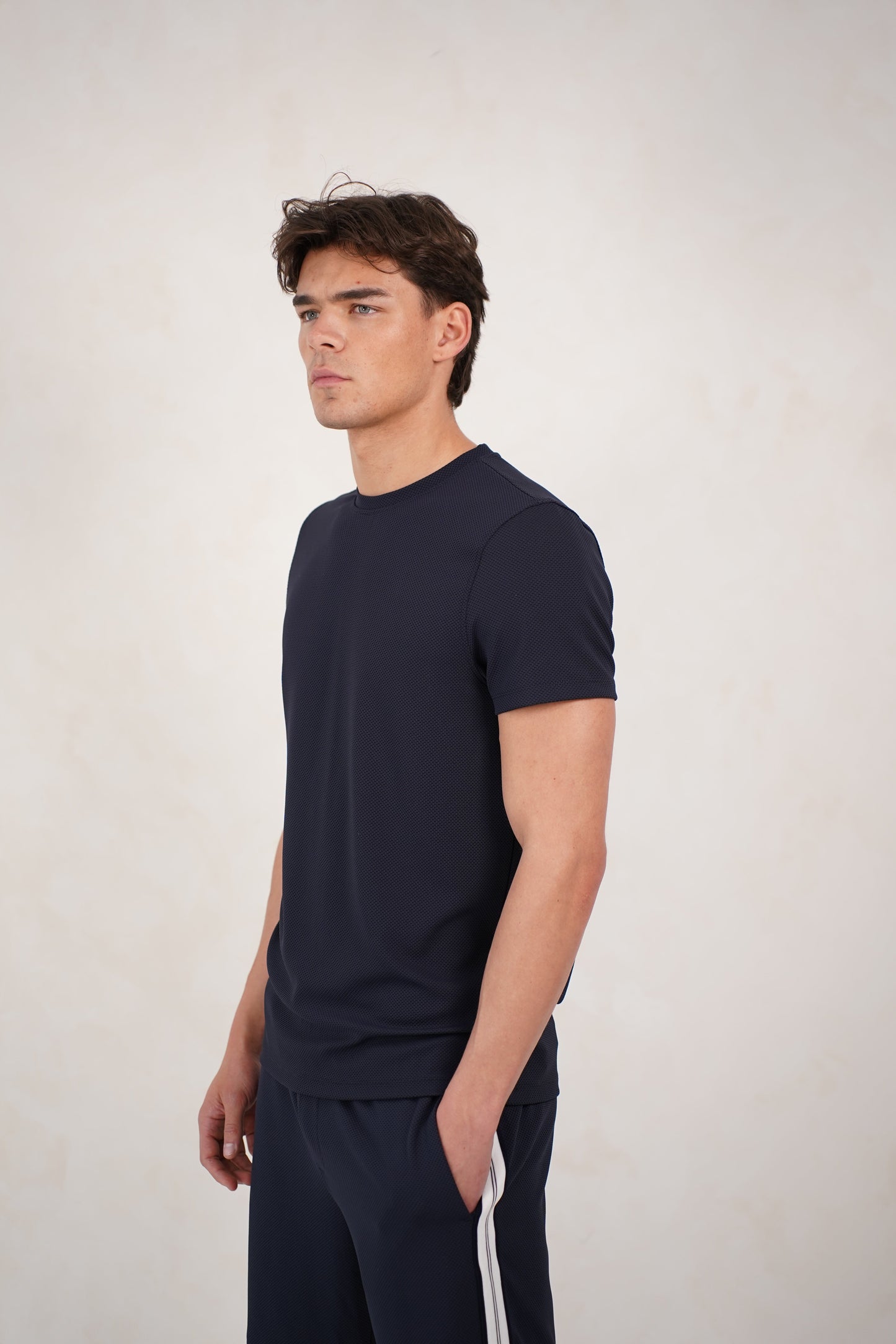 Capo Textured T-Shirt - Navy