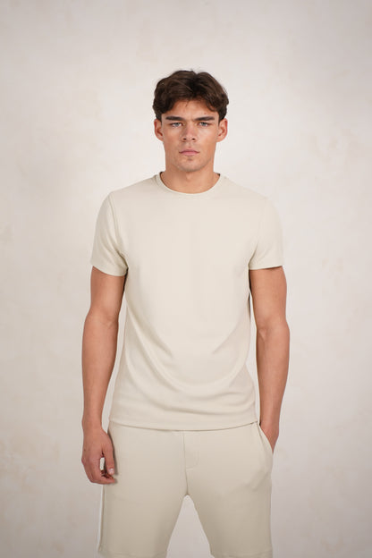 Capo Textured T-Shirt - Light Beige