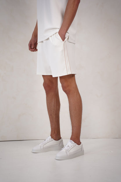 Capo Textured Tape Shorts - Off White