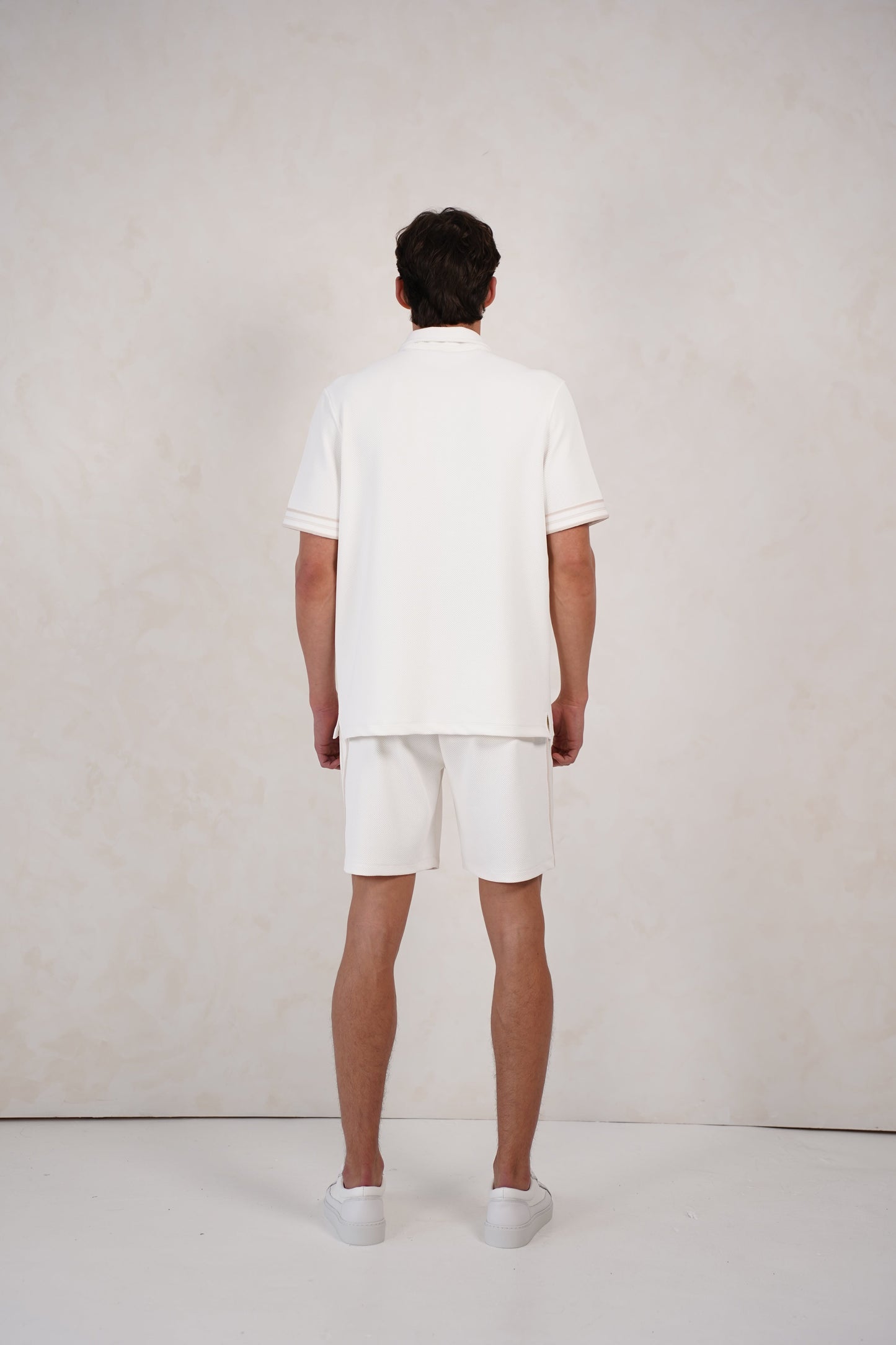 Capo Textured Tape Shorts - Off White