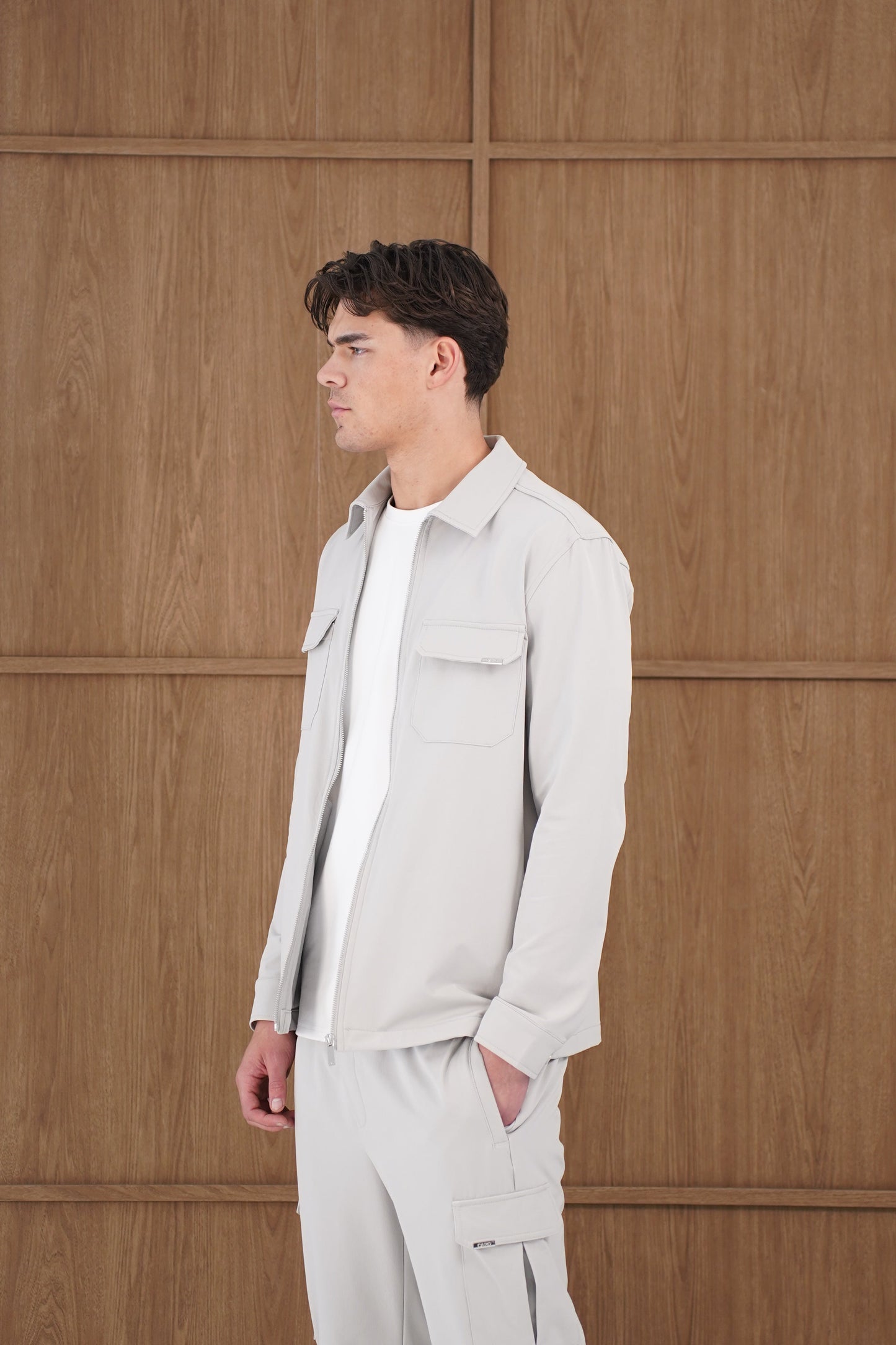 Capo Utility Overshirt - Light Grey