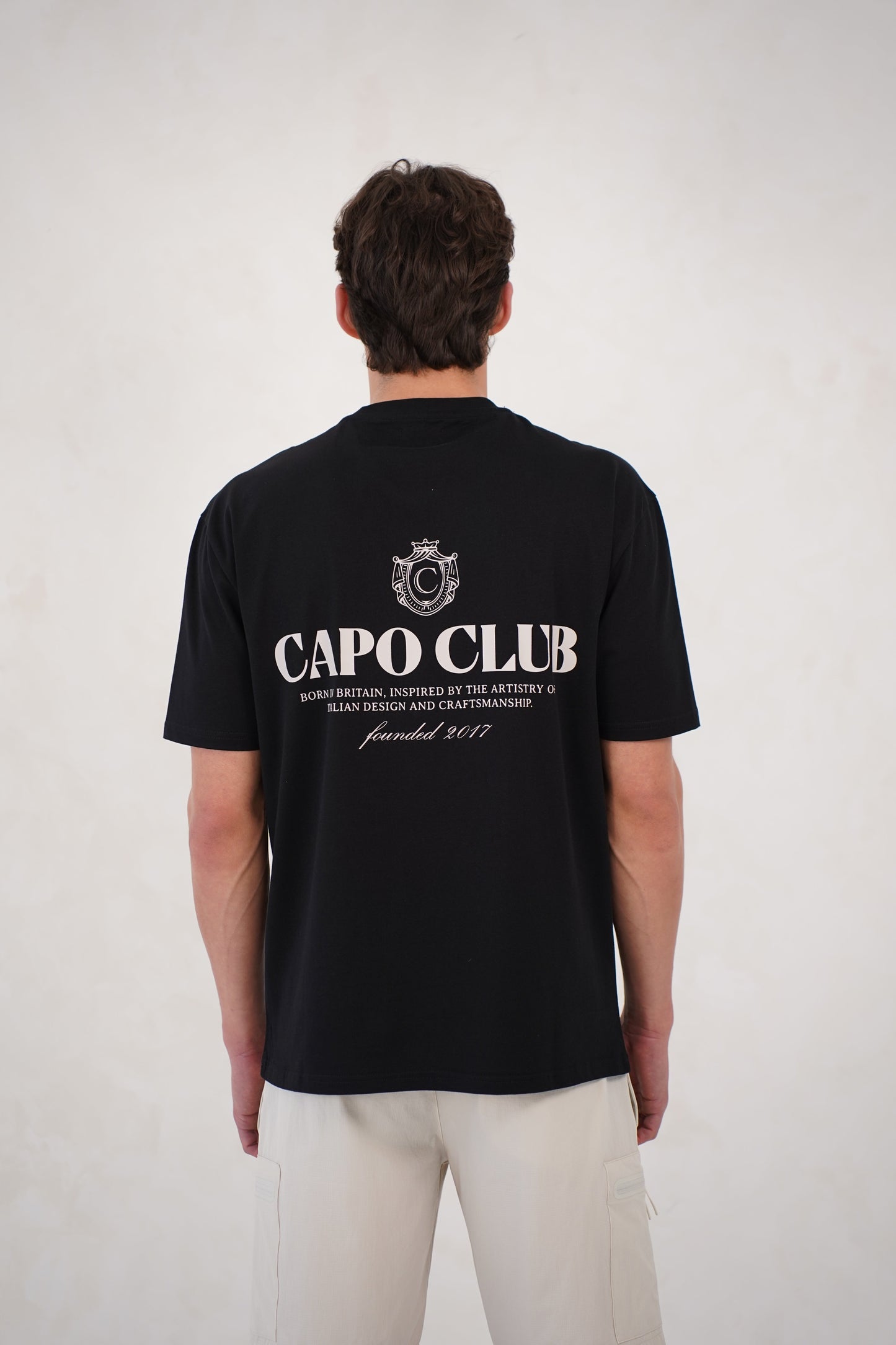 Capo Club Craftsman Crest T-Shirt - Black/Porpoise