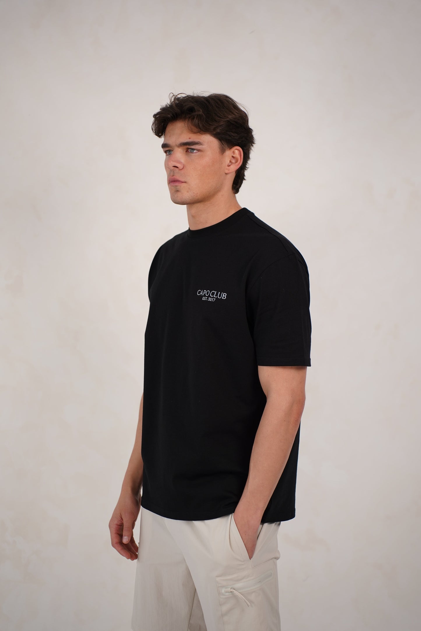Capo Boat Scene Printed T-Shirt - Black