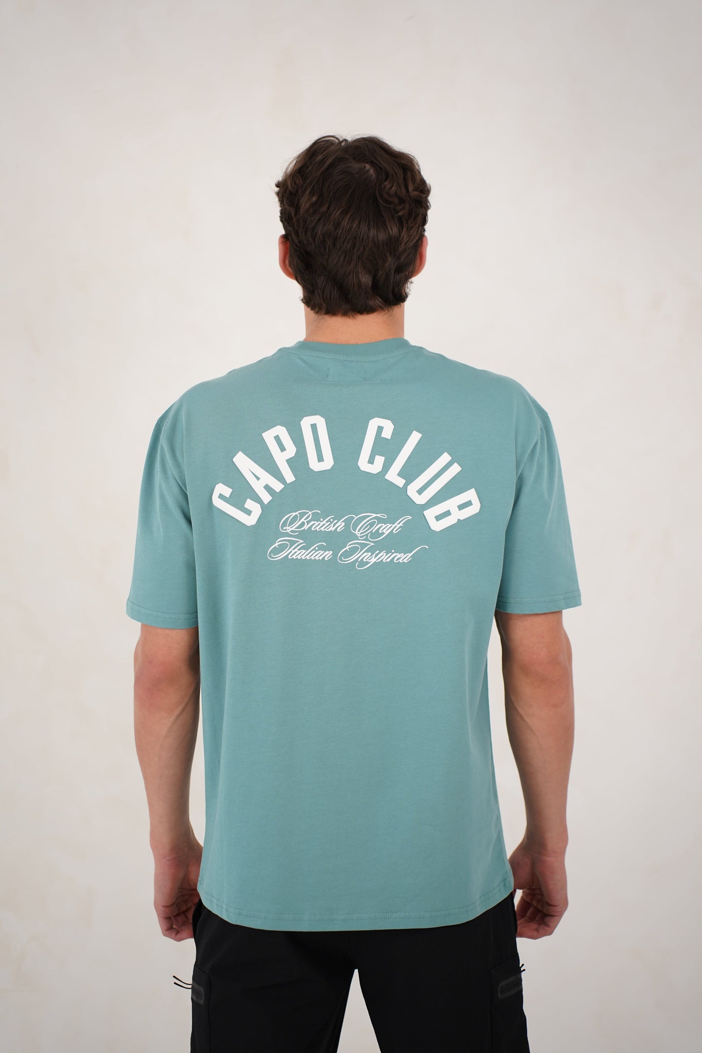 Capo Club Script T-Shirt - Oil Blue/White