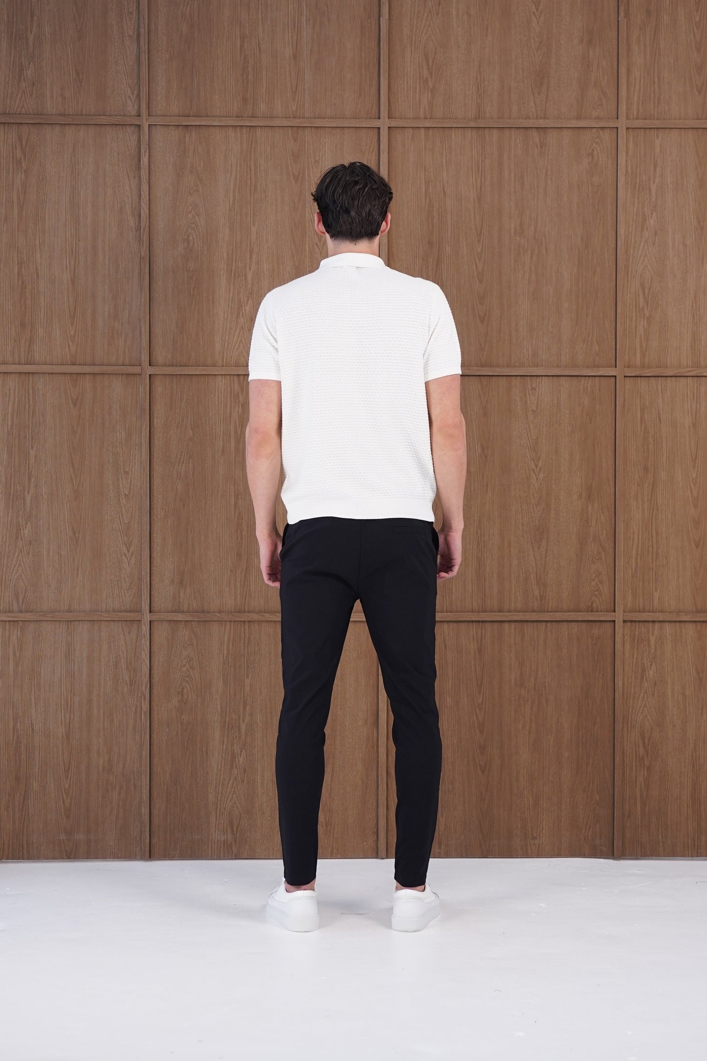 Capo Micro Square Zip Polo Shirt - Off White