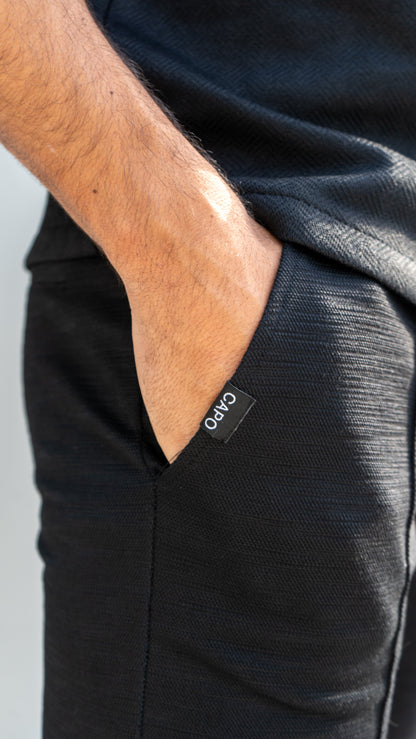 Capo INTERLOCK SLUB Short - Black