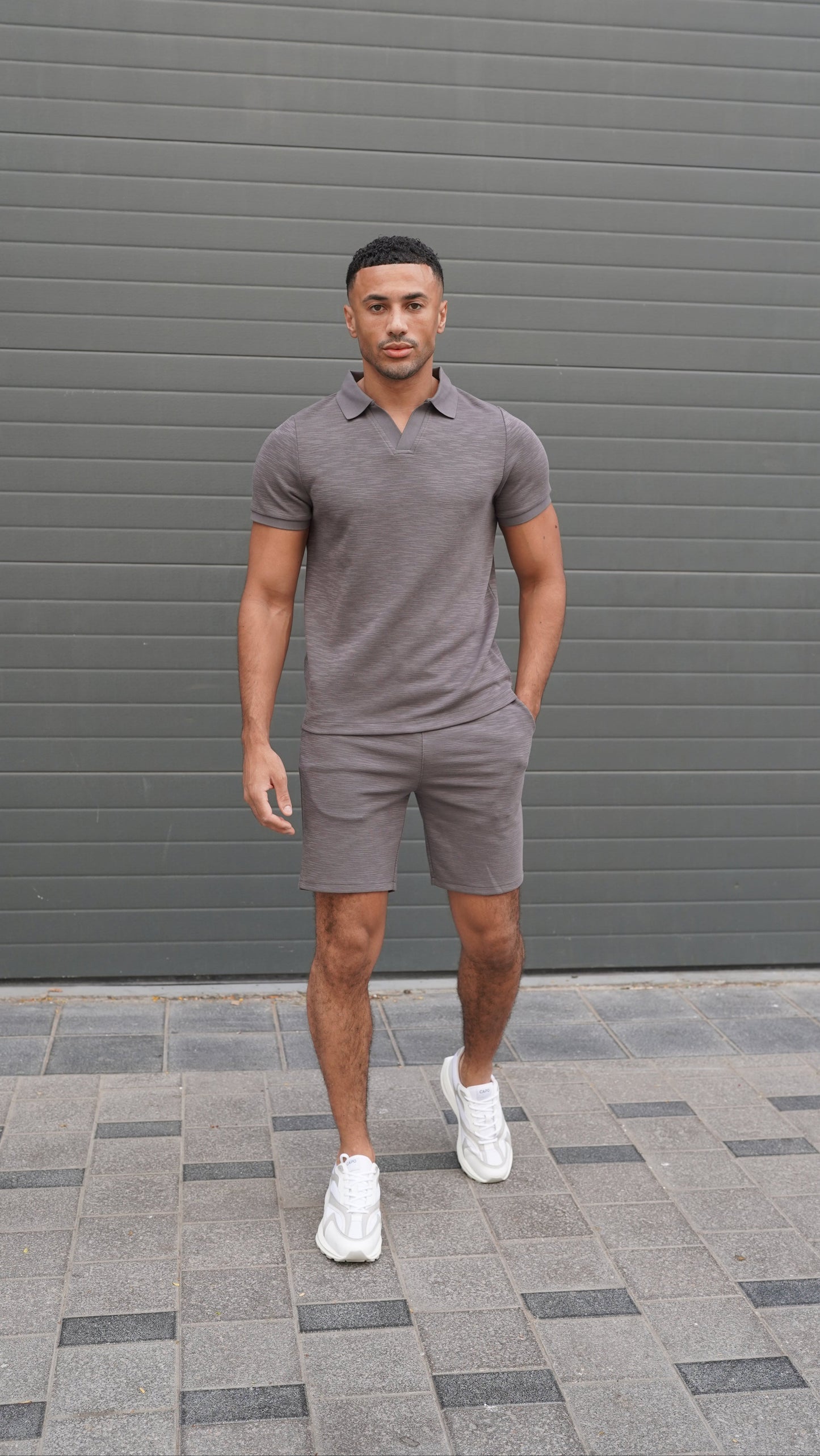 Capo Jersey Slub Shorts - Charcoal