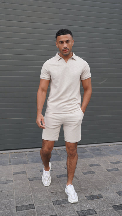 Capo Jersey Slub Shorts - Stone Grey