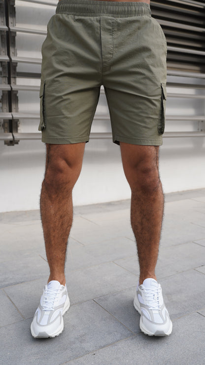 Capo Utility Cotton Cargo Shorts - Olive