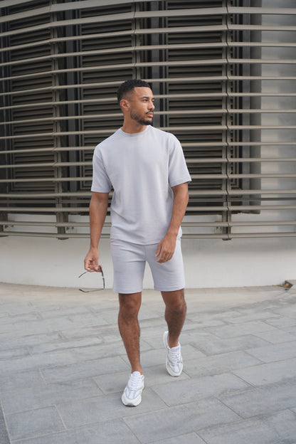 Capo Textured Co-ord T-Shirt - Slate Blue