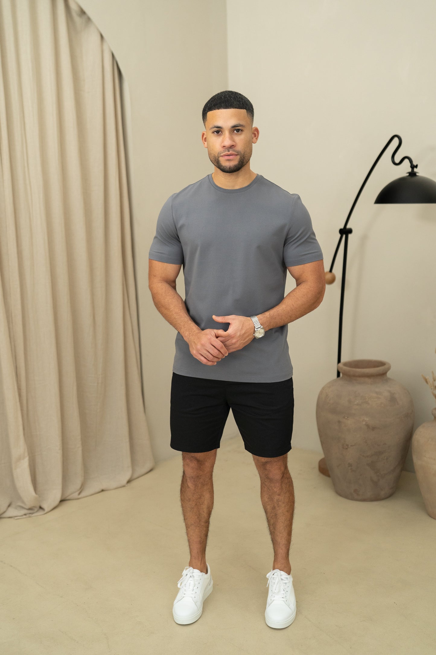 Capo Crew Neck Every Day Cotton T-Shirt - Slate Grey