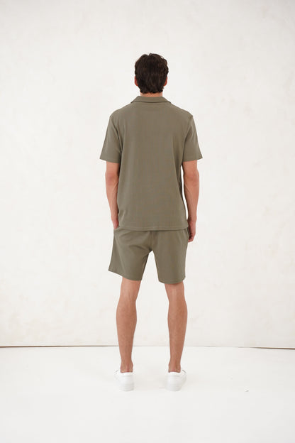Capo Pleated Shorts - Olive