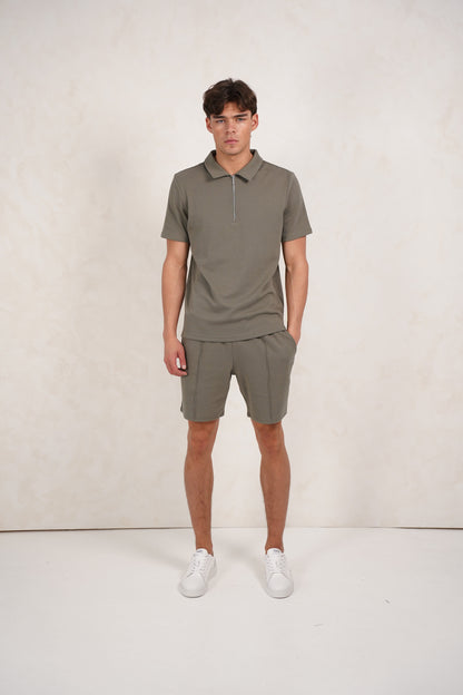 Capo Textured Shorts - Light Olive