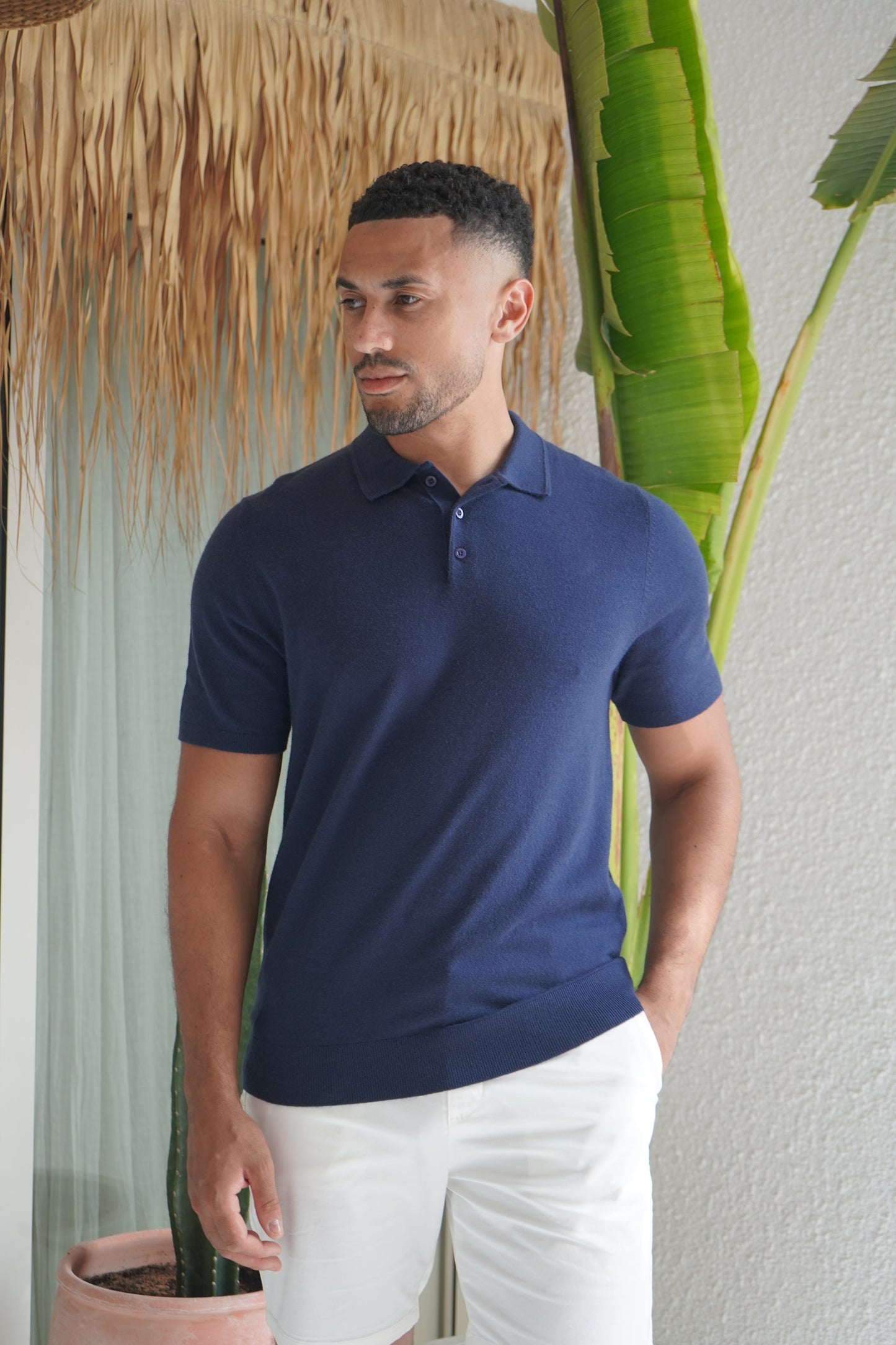 Capo Button Up SS Polo Shirt - Navy