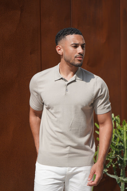Capo Button Up SS Polo Shirt - Muted Grey