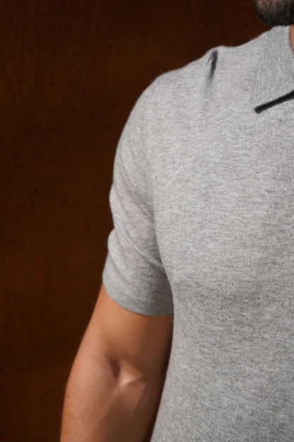 Capo Button Up SS Polo Shirt - Grey