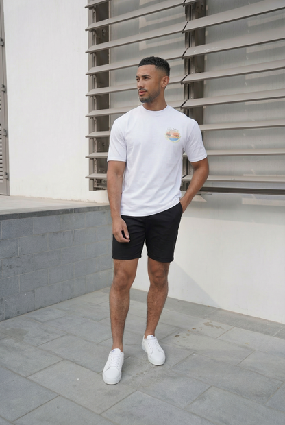 Capo Sunset Sailing Printed T-Shirt - White