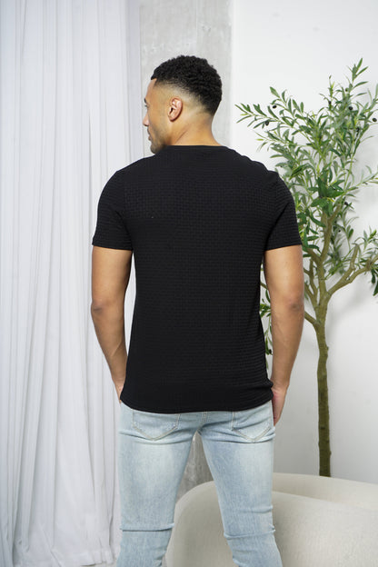 Capo Basket Weave T-Shirt - Black