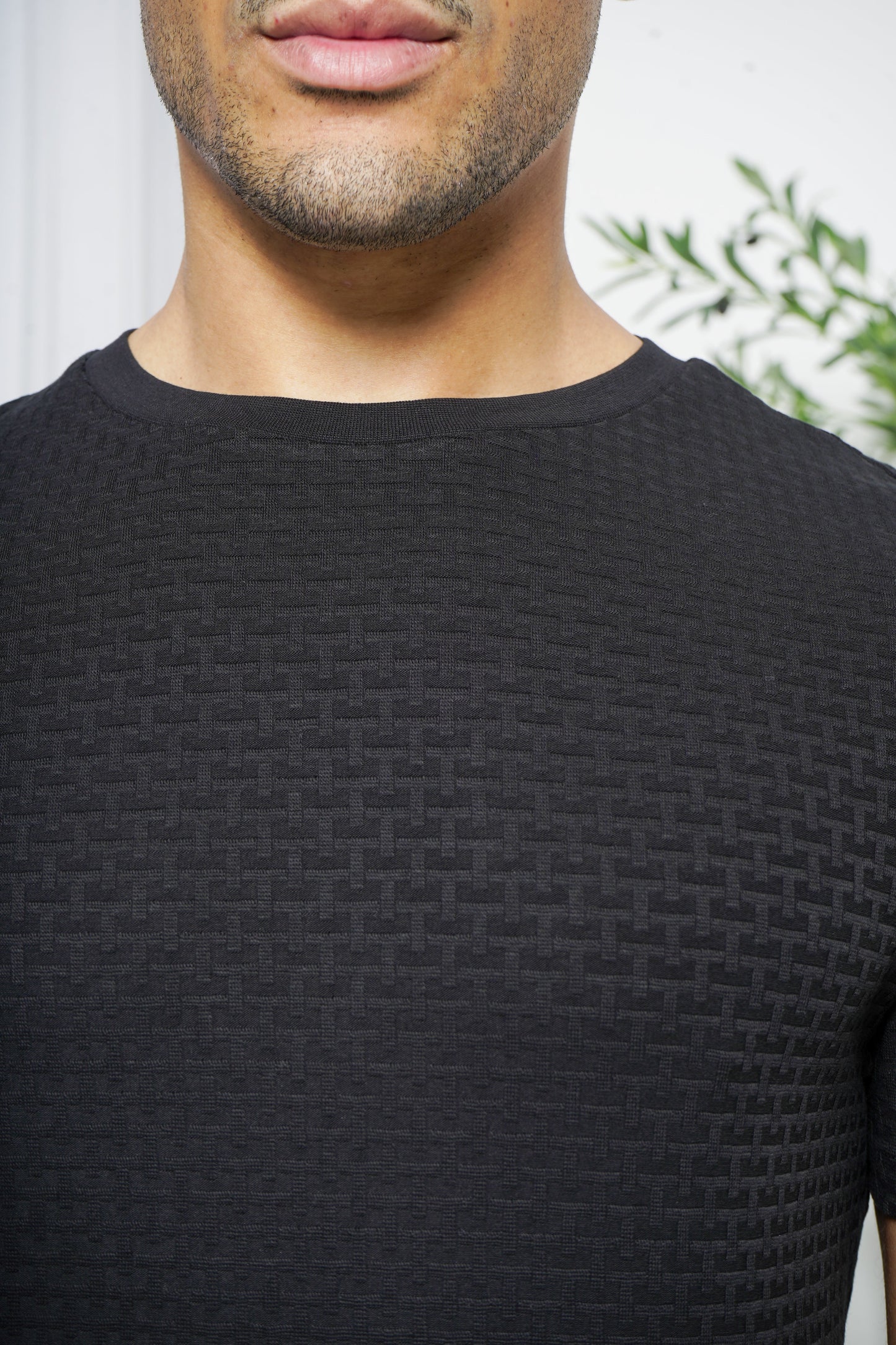 Capo Basket Weave T-Shirt - Black