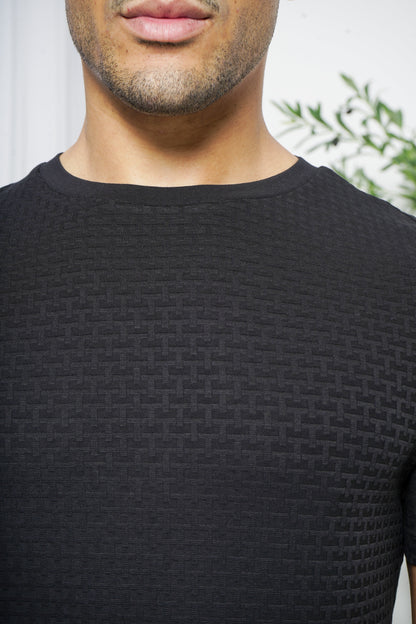 Capo Basket Weave T-Shirt - Black