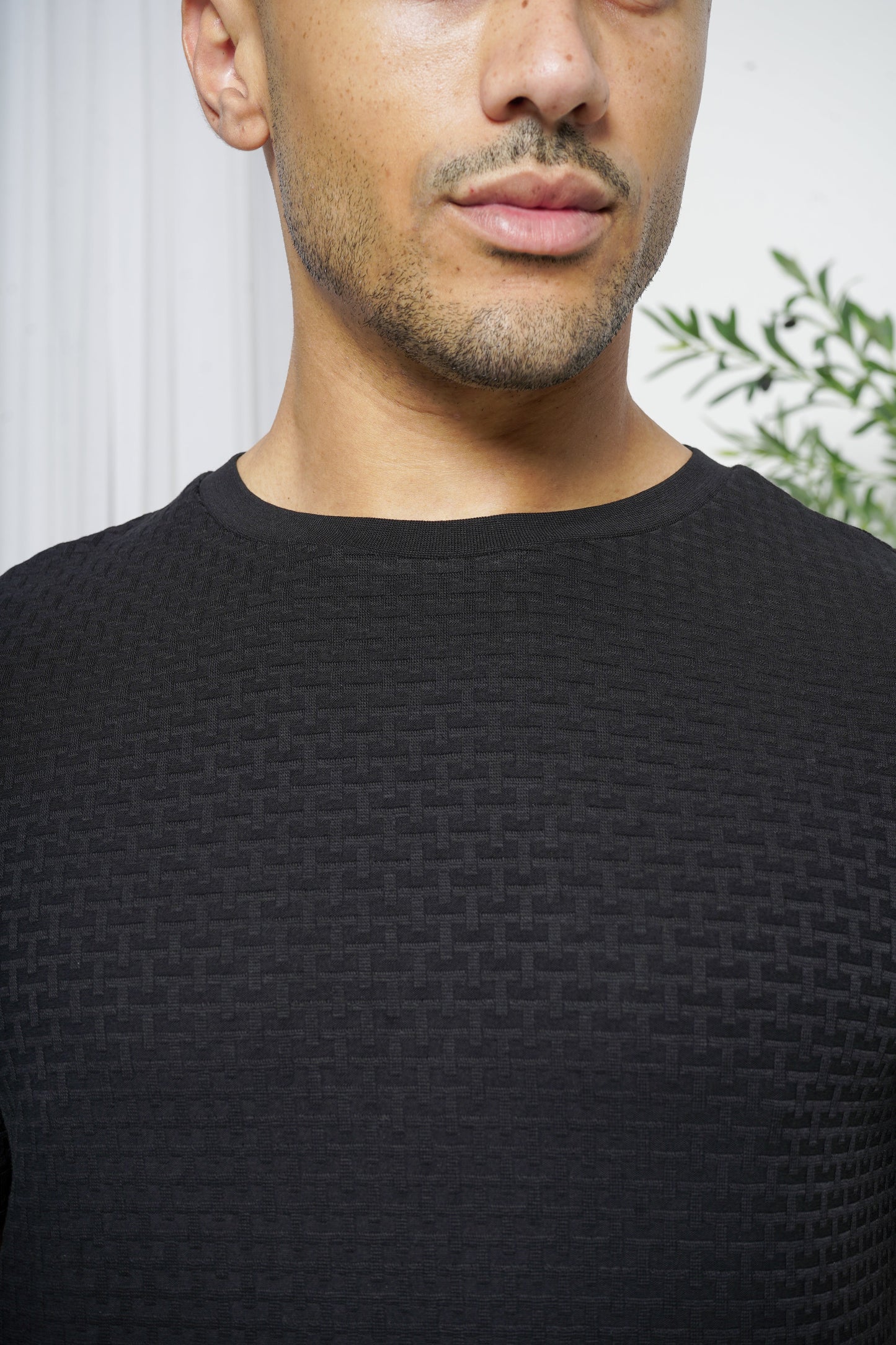 Capo Basket Weave T-Shirt - Black