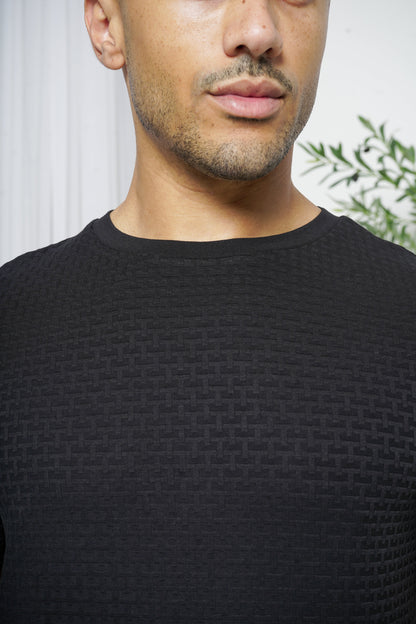 Capo Basket Weave T-Shirt - Black