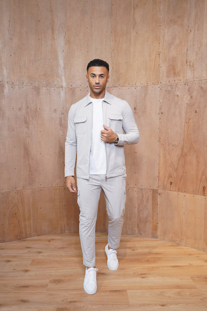Capo Utility Regular Cargo Pants - Light Grey